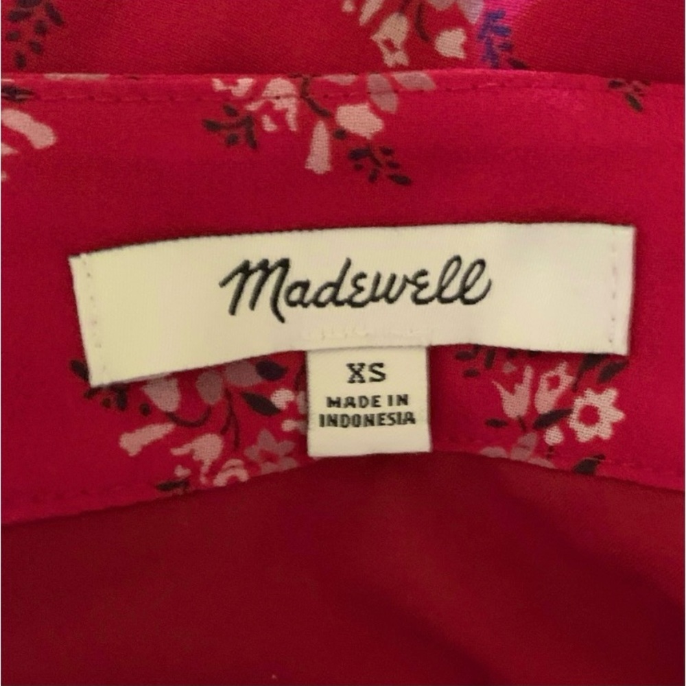 Madewell Red Lilies Floral Peplum Top - Picture 9 of 10